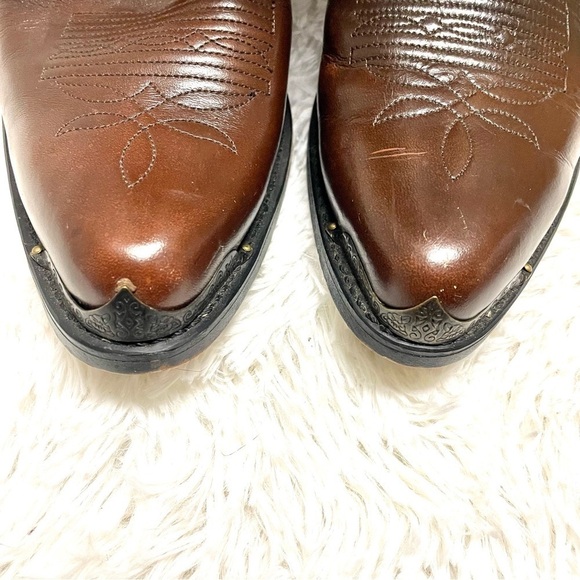 Durango Cowboy Boots Mens Size 10D Western Leather Toe Cap Brown Black DB464 - Picture 6 of 10